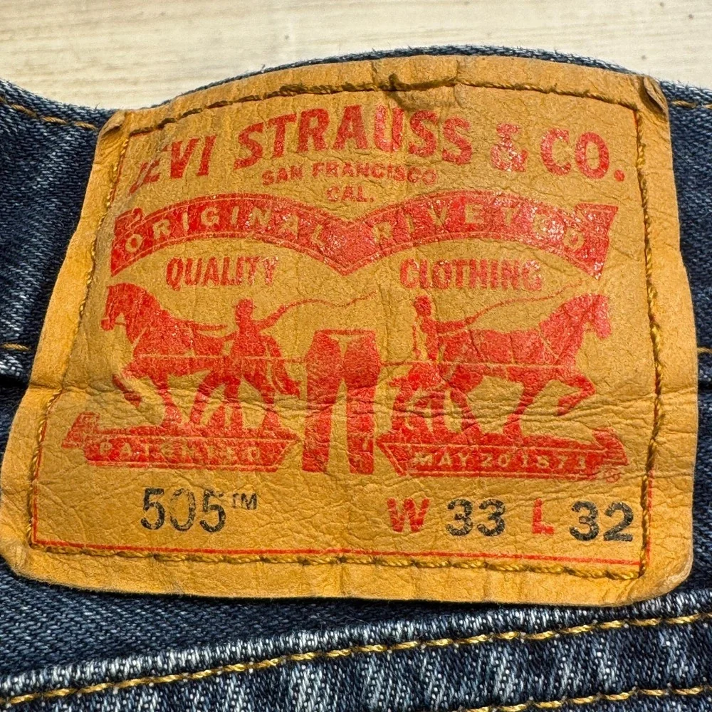 Levis 505 Jeans Mens 33x32 (Real 31x30) Blue Straight Leg Denim Work Cowboy Pant